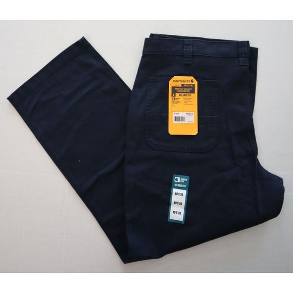 Carhartt BN2291 Men Sz 40x30 Navy Blue Rugged Flex Relaxed Fit Canvas Work Pants - Picture 4 of 7